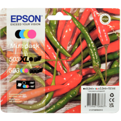 4 Epson Tinten C13T09R940 Multipack KCMY 503XL 503
