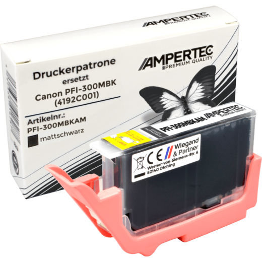Ampertec Tinte ersetzt Canon PFI-300MBK 4192C001 matte black