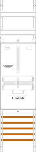 F-TRONIC Verteilerfeld R1B 1-feldrig H=1050mm 1 Res. 3.HZ