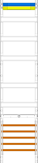 F-TRONIC Verteilerfeld VSB 1-feldrig H=1050mm 5-reihig 5-pol.