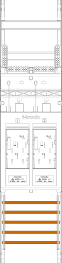 F-TRONIC Zählerfeld E16DS 1-feldrig H=1050mm 2-eHZ mit DS