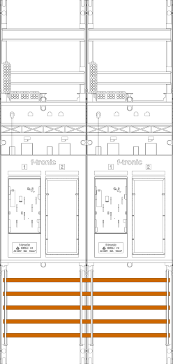 F-TRONIC Zählerfeld ER26DS 2-feldrig H=1050mm 2-eHZ