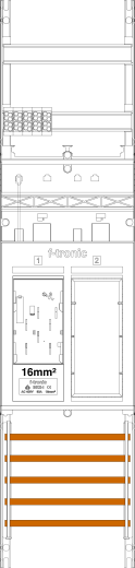 F-TRONIC Zählerfeld ER6DS-16 1-feldrig H=1050mm 1-eHZ 16mm²