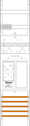 F-TRONIC Zählerfeld ER6DS-16 1-feldrig H=1050mm...