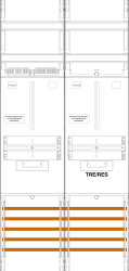 F-TRONIC Zählerfeld Z1BR1B 2-feldrig H=1050mm 1-3.HZ...