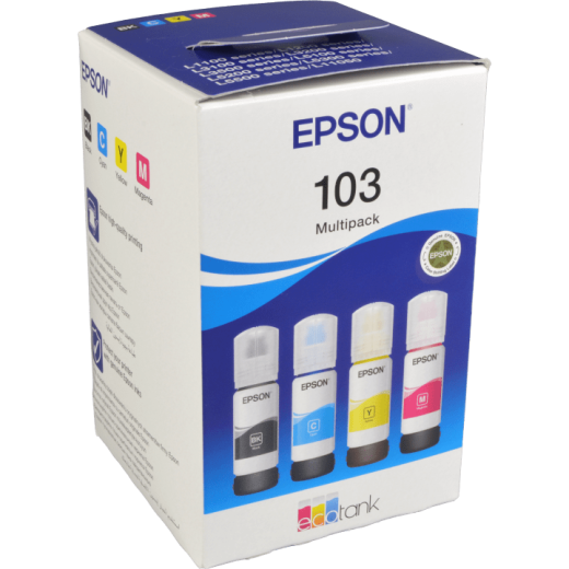 4 Epson Nachfülltinten C13T00S64A 103 Multipack KCMY