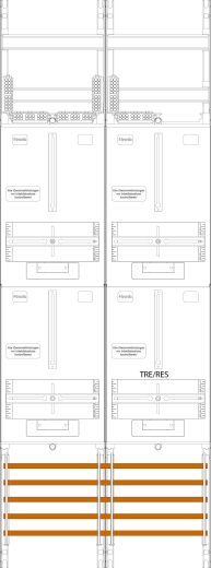 F-TRONIC Zählerfeld Z16ZR6 2-feldrig H=1350mm 3-3.HZ 1 TRE