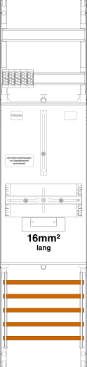 F-TRONIC Zählerfeld Z1B-16L 1-feldrig H=1050mm 1-3.HZ