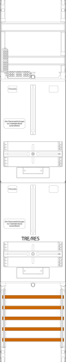 F-TRONIC Zählerfeld ZR6 1-feldrig H=1350mm 1-3.HZ 1 TRE