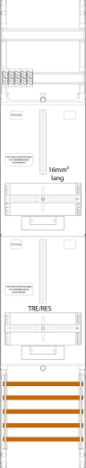 F-TRONIC Zählerfeld ZR6-16L 1-feldrig H=1350mm 1-3.HZ