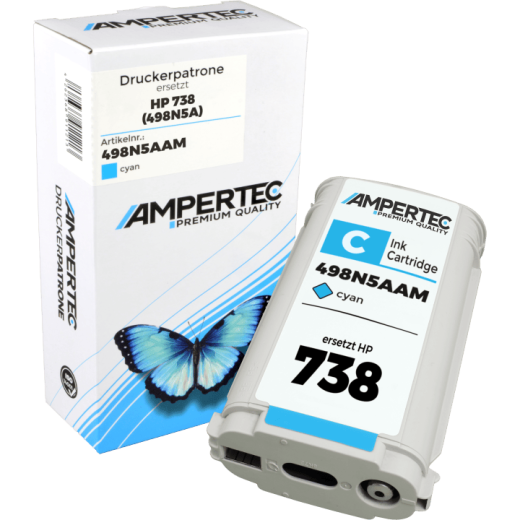 Kompatible Tinte ersetzt HP 498N5A 738 cyan