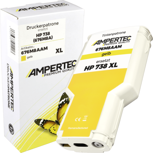 Kompatible Tinte ersetzt HP 676M8A 738 yellow