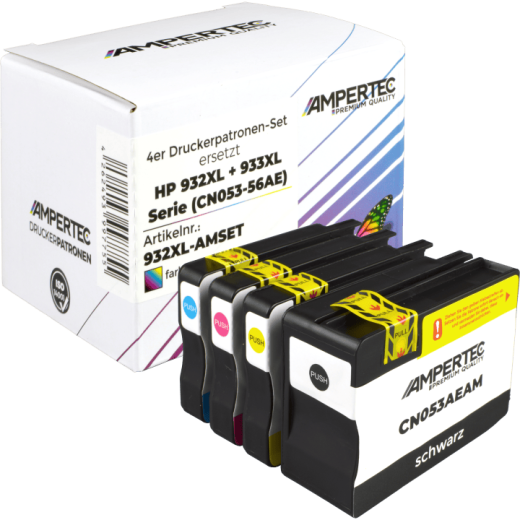4 Ampertec Tinten ersetzt HP C2P42AE 932XL+933XL Multipack KCMY