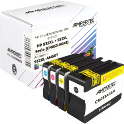 4 Ampertec Tinten ersetzt HP C2P42AE 932XL+933XL...
