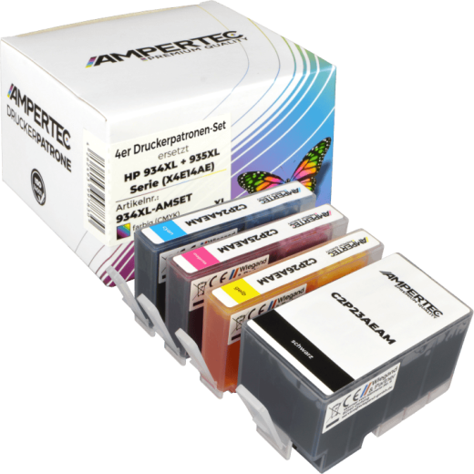 4 Kompatible Tinten ersetzt HP X4E14AE 934XL+935XL Multipack KCMY