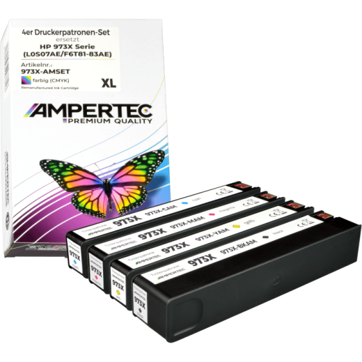 4 Kompatible Tinten ersetzt HP 973X Multipack KCMY