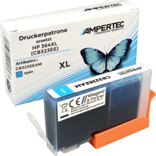 Kompatible Tinte ersetzt HP CB323EE 364XL cyan