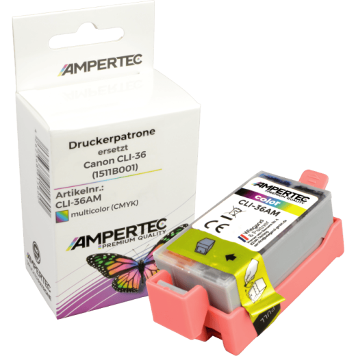 Kompatible Tinte ersetzt Canon 1511B001 CLI-36 4-farbig mit Chip