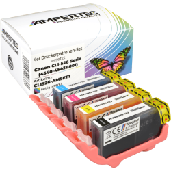4 Kompatible Tinten ersetzt Canon CLI-526 Multipack KCMY