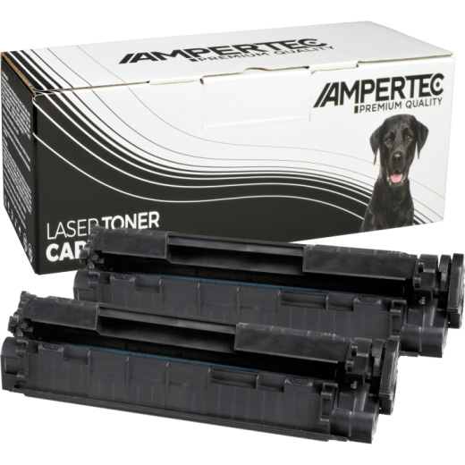 2 Kompatible Toner ersetzt HP Q2612AD 12A Doppelpack schwarz