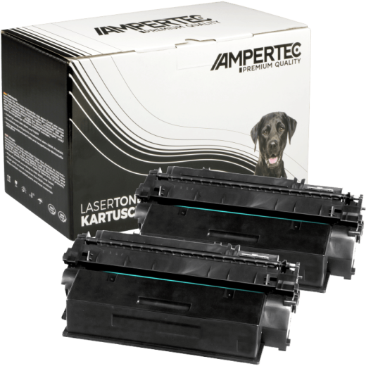 2 Kompatible Toner ersetzt HP Q7553XD 53X Doppelpack schwarz