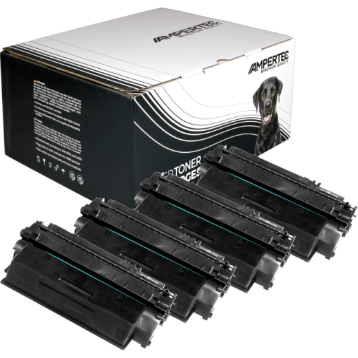 4 Kompatible Toner ersetzt HP Q7553X 53X Multipack schwarz
