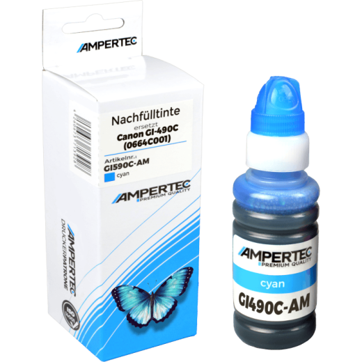 Kompatible Nachfülltinte ersetzt Canon GI-490C 0664C001 cyan