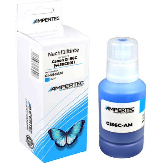 Ampertec Nachfülltinte ersetzt Canon GI-56C cyan