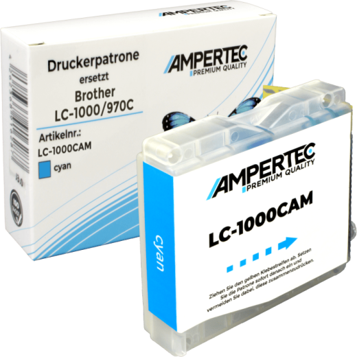 Kompatible Tinte ersetzt Brother LC-1000C LC-970C Universal cyan