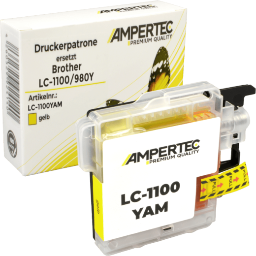 Kompatible Tinte ersetzt Brother LC-1100Y LC-980Y Universal yellow