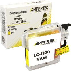 Kompatible Tinte ersetzt Brother LC-1100Y LC-980Y...