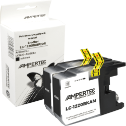 2 Kompatible Tinten ersetzt Brother LC-1220BK Doppelpack...