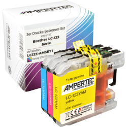 3 Ampertec Tinten ersetzt Brother LC-123 Multipack CMY