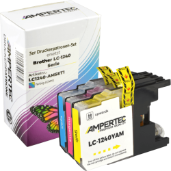 3 Kompatible Tinten ersetzt Brother LC-1240 Multipack CMY