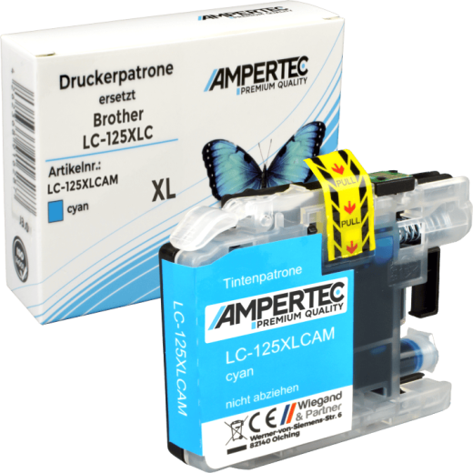 Kompatible Tinte ersetzt Brother LC-125XLC cyan