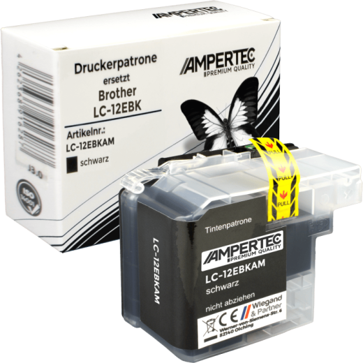 Kompatible Tinte ersetzt Brother LC-12EBK schwarz