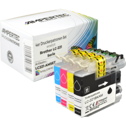 4 Kompatible Tinten ersetzt Brother LC-221 Multipack KCMY