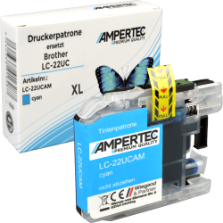 Kompatible Tinte ersetzt Brother LC-22U C cyan
