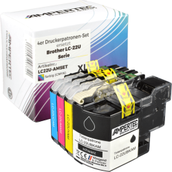 4 Kompatible Tinten ersetzt Brother LC-22U Multipack KCMY