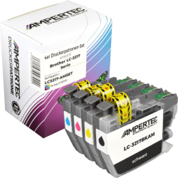 4 Kompatible Tinten ersetzt Brother LC-3217 Multipack KCMY