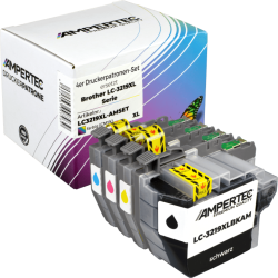 4 Ampertec Tinten ersetzt Brother LC-3219XL Multipack KCMY