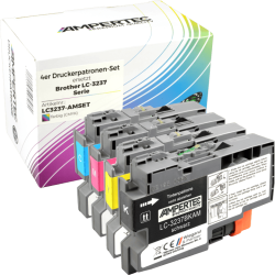 4 Ampertec Tinten ersetzt Brother LC-3237 Multipack KCMY
