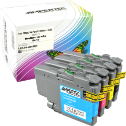 4 Ampertec Tinten ersetzt Brother LC-424 Multipack KCMY