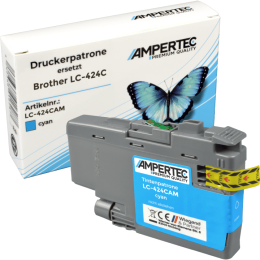 Kompatible Tinte ersetzt Brother LC-424C cyan