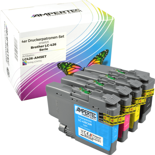 4 Kompatible Tinten ersetzt Brother LC-426 Multipack KCMY