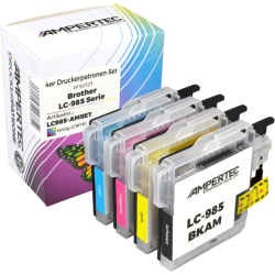 4 Kompatible Tinten ersetzt Brother LC-985 Multipack KCMY
