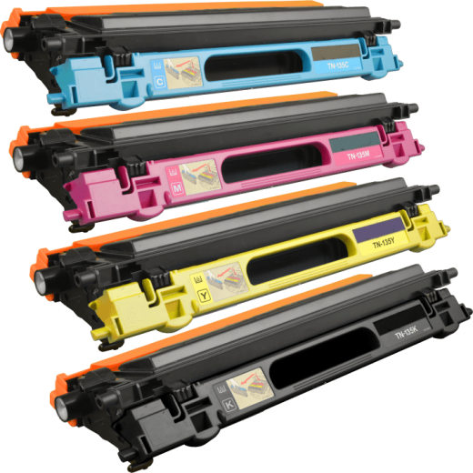4 Kompatible Toner ersetzt Brother TN-135 Multipack KCMY