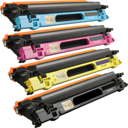 4 Kompatible Toner ersetzt Brother TN-135 Multipack KCMY