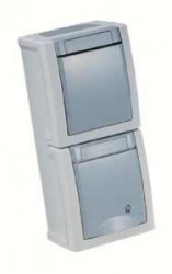 HHG Steckdose 90591098-DE senkr. FR-Aufputz IP54 grau