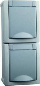 HHG SCHUKO-Steckdose 90591086-DE FR-Aufputz IP 54 senkrecht
